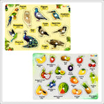Birds & Fruit Characters Knob & Pegged Puzzle for Kids - Image 3