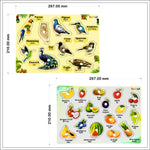 Birds & Fruit Characters Knob & Pegged Puzzle for Kids - Image 2