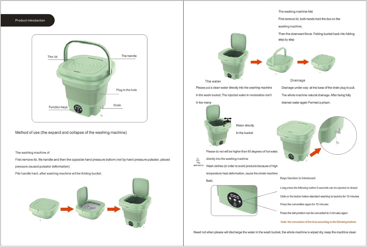 Compact Semi-Automatic 11L Washing Machine with Dryer & Deep Clean for Underwear. Ideal for Clothes Washing. Model P1.
