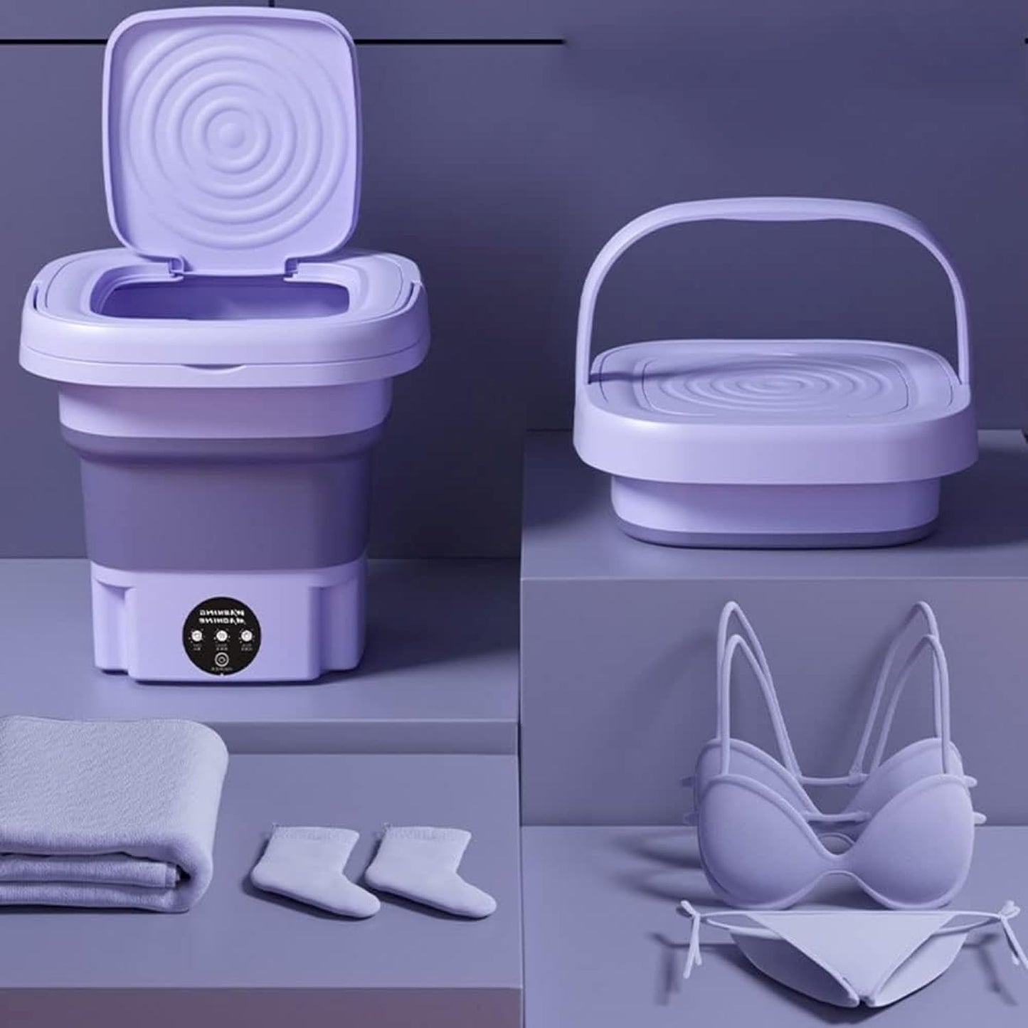 Compact Semi-Automatic 11L Washing Machine with Dryer & Deep Clean for Underwear. Ideal for Clothes Washing. Model P1.