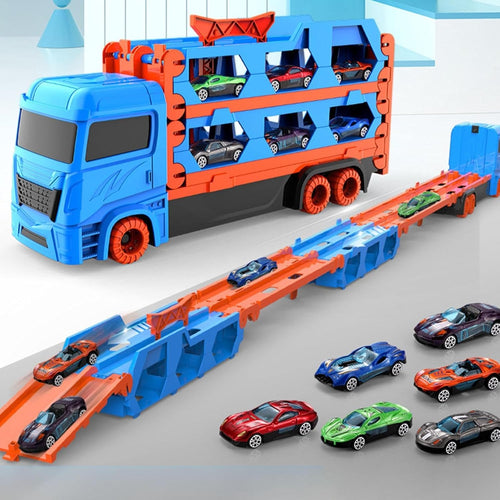 Truck Showcases 1 Deformed Rail car 12 Small Cars