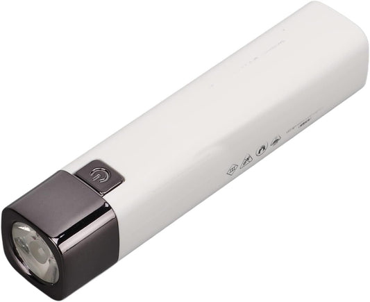 Super Bright Rechargeable Flashlight Mini USB Electric Torch for Outdoor, 3 Modes Light with Power Bank Function for Camping, ABS Material, 1 X Flashlight (White)