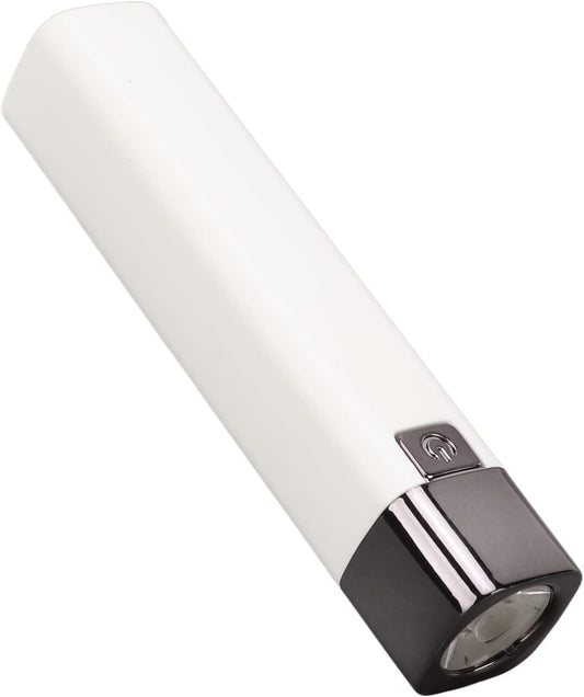 Super Bright Rechargeable Flashlight Mini USB Electric Torch for Outdoor, 3 Modes Light with Power Bank Function for Camping, ABS Material, 1 X Flashlight (White)