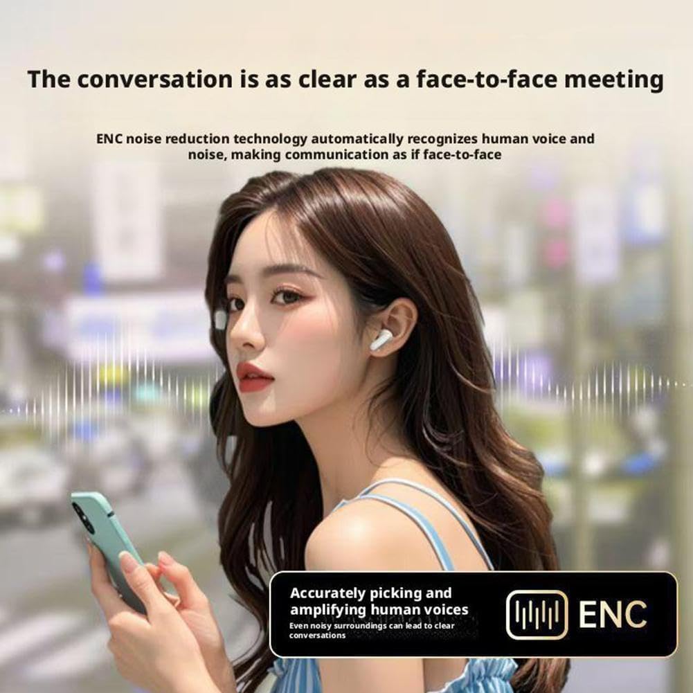 Earphone Bluetooth with Touch Screen,Smart Big Screen Slide Cover Wireless Bluetooth Headset,Wireless Earbuds Bluetooth 5.3 Headphones,Noise Cancelling in Ear Earbuds for Running