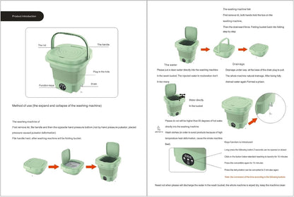 Compact Semi-Automatic 11L Washing Machine with Dryer & Deep Clean for Underwear. Ideal for Clothes Washing. Model P1.