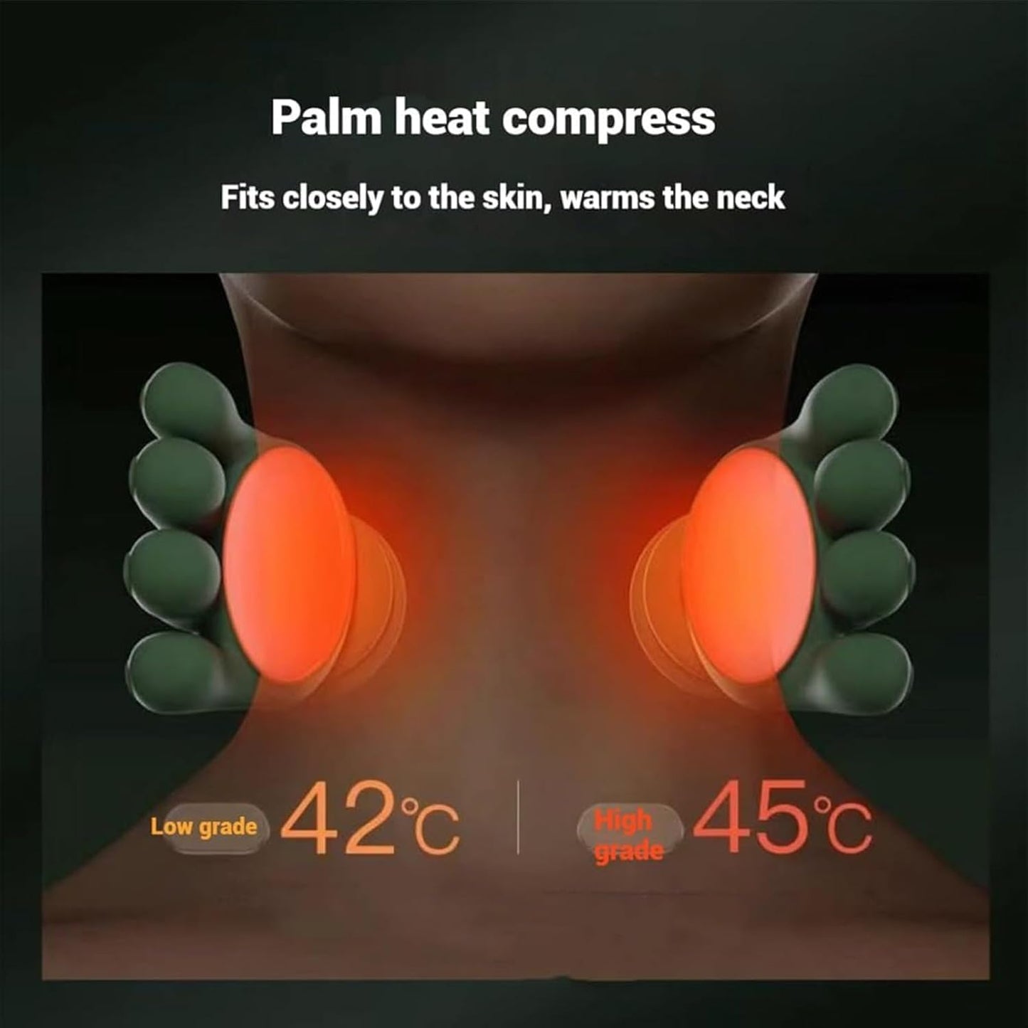Airlandolists Neck & Shoulder Massager with Heat Speed Adjustment, Airlandolists Hand Shoulder and Neck Massager Master for Back Lower Abdominal,Electric Shiatsu Massager for Pain Relief Deep Tissue