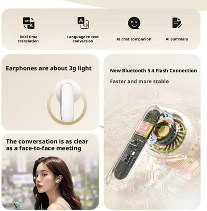 Earphone Bluetooth with Touch Screen,Smart Big Screen Slide Cover Wireless Bluetooth Headset,Wireless Earbuds Bluetooth 5.3 Headphones,Noise Cancelling in Ear Earbuds for Running