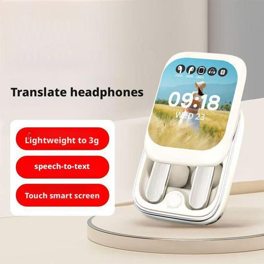 Earphone Bluetooth with Touch Screen,Smart Big Screen Slide Cover Wireless Bluetooth Headset,Wireless Earbuds Bluetooth 5.3 Headphones,Noise Cancelling in Ear Earbuds for Running