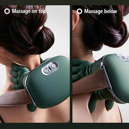 Airlandolists Neck & Shoulder Massager with Heat Speed Adjustment, Airlandolists Hand Shoulder and Neck Massager Master for Back Lower Abdominal,Electric Shiatsu Massager for Pain Relief Deep Tissue