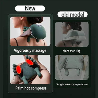Airlandolists Neck & Shoulder Massager with Heat Speed Adjustment, Airlandolists Hand Shoulder and Neck Massager Master for Back Lower Abdominal,Electric Shiatsu Massager for Pain Relief Deep Tissue