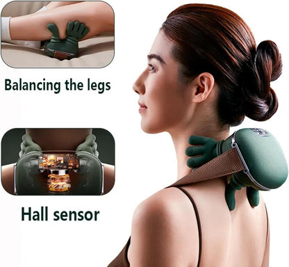 Airlandolists Neck & Shoulder Massager with Heat Speed Adjustment, Airlandolists Hand Shoulder and Neck Massager Master for Back Lower Abdominal,Electric Shiatsu Massager for Pain Relief Deep Tissue